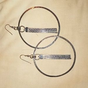 Large silver hoop earrings